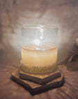 Noble Fir Non-Toxic Scented Candle in Hand Blown Crackle Glass